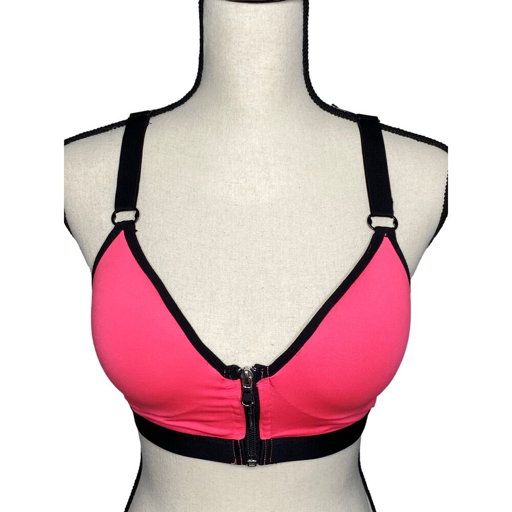FLEX Women’s Front Zip Pink Sports Bra